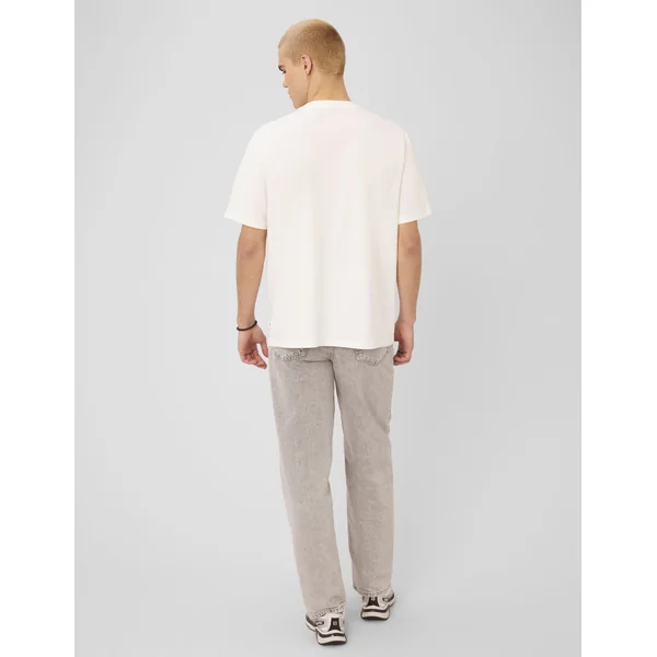 T-shirt broderie poitrine Blanc écru