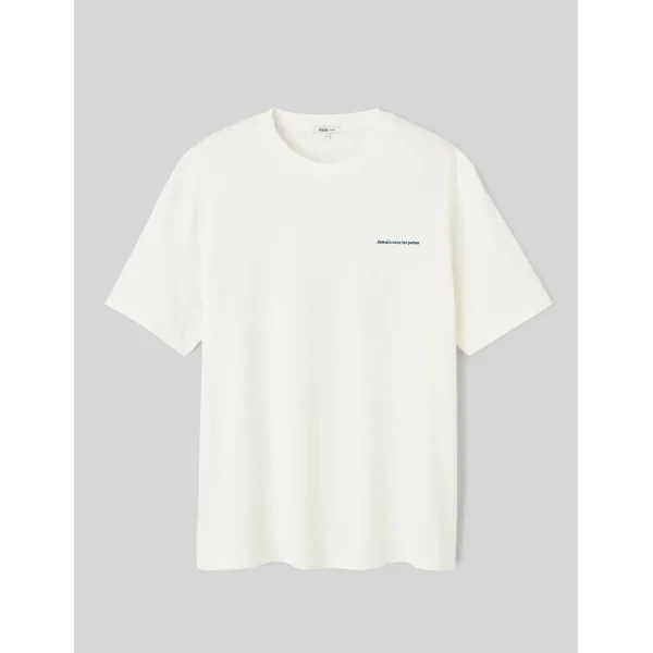 T-shirt broderie poitrine Blanc écru