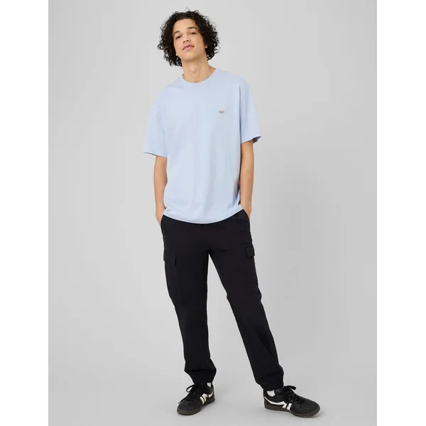 T-shirt broderie poitrine Bleu clair