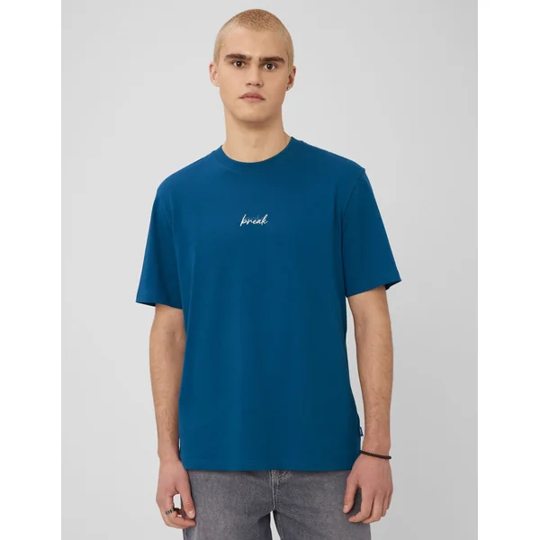 T-shirt broderie poitrine Bleu foncé
