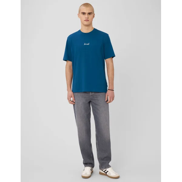 T-shirt broderie poitrine Bleu foncé