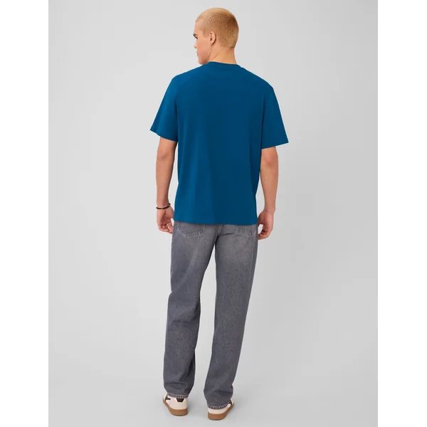 T-shirt broderie poitrine Bleu foncé