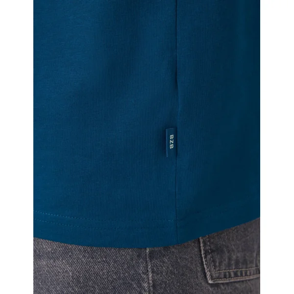 T-shirt broderie poitrine Bleu foncé