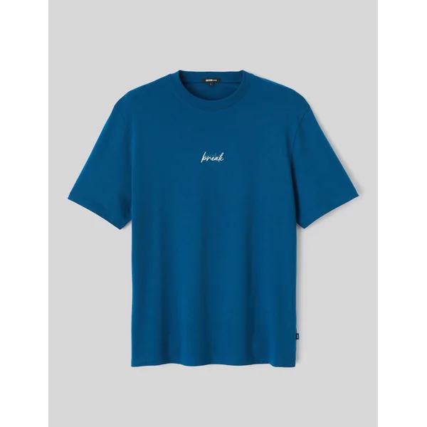T-shirt broderie poitrine Bleu foncé