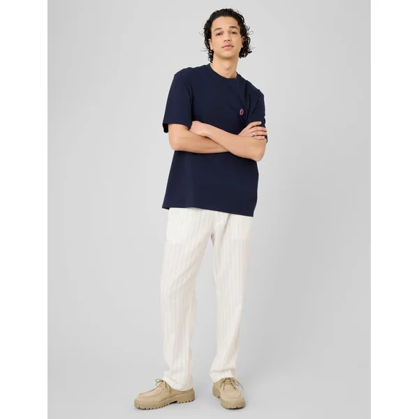 T-shirt broderie poitrine Bleu foncé