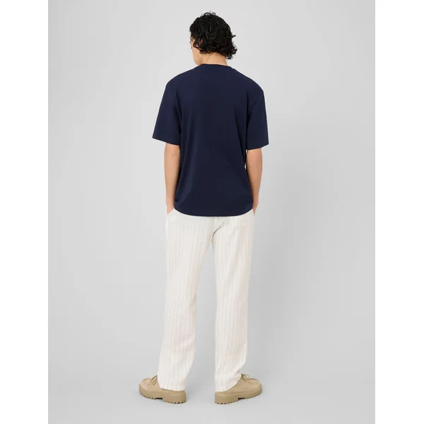 T-shirt broderie poitrine Bleu foncé