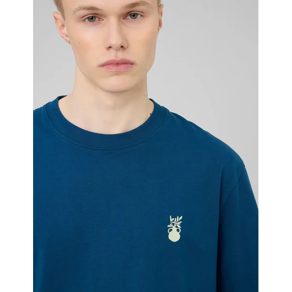 T-shirt broderie poitrine Bleu foncé