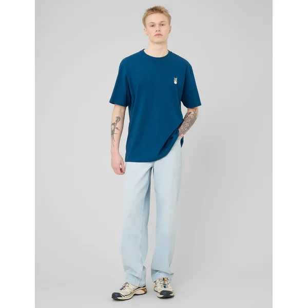 T-shirt broderie poitrine Bleu foncé