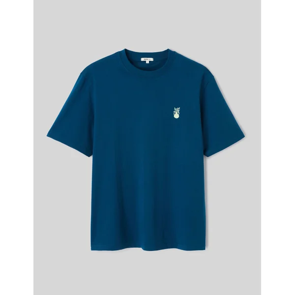 T-shirt broderie poitrine Bleu foncé