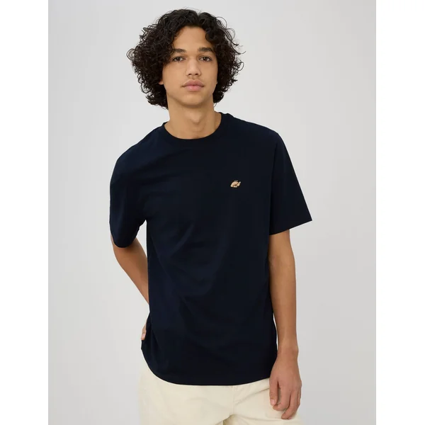 T-shirt broderie poitrine Bleu foncé