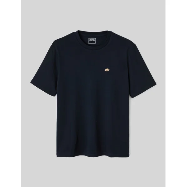 T-shirt broderie poitrine Bleu foncé