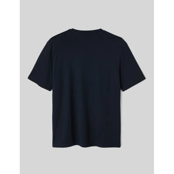 T-shirt broderie poitrine Bleu foncé