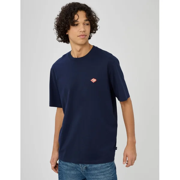 T-shirt broderie poitrine Bleu foncé