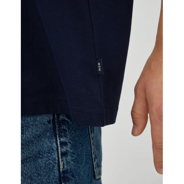 T-shirt broderie poitrine Bleu foncé