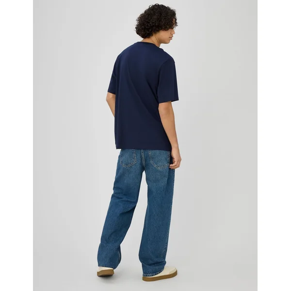 T-shirt broderie poitrine Bleu foncé