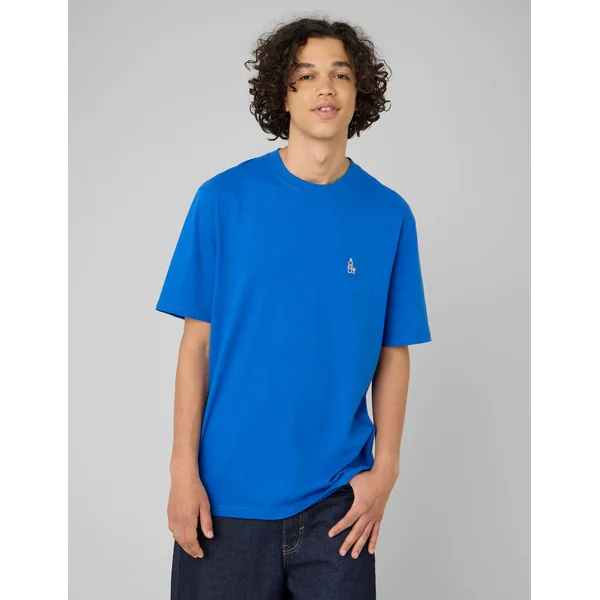 T-shirt broderie poitrine Bleu foncé
