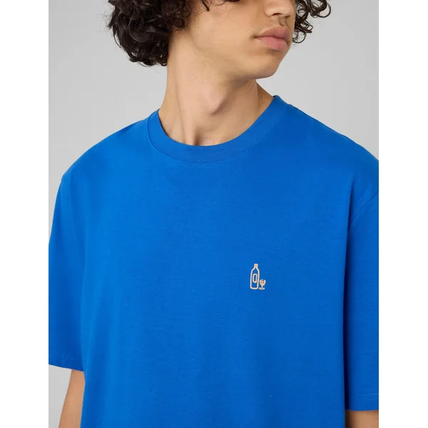 T-shirt broderie poitrine Bleu foncé