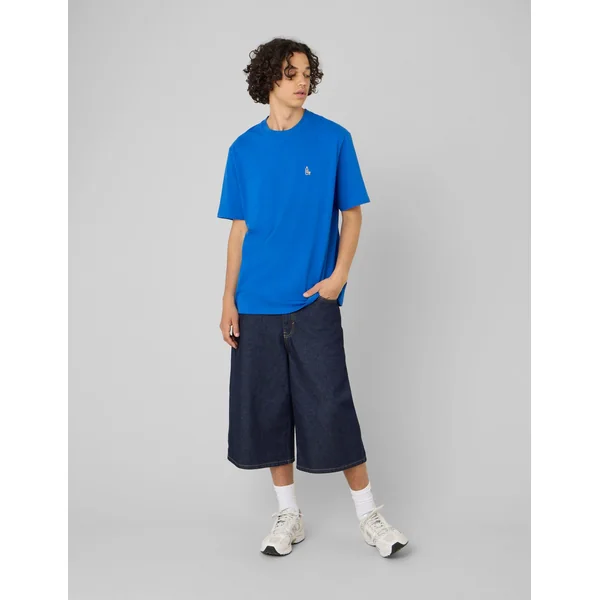 T-shirt broderie poitrine Bleu foncé
