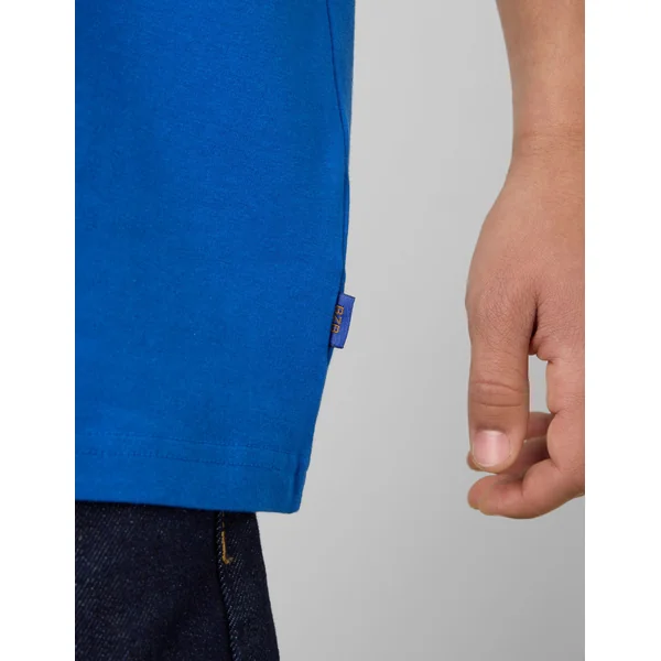 T-shirt broderie poitrine Bleu foncé