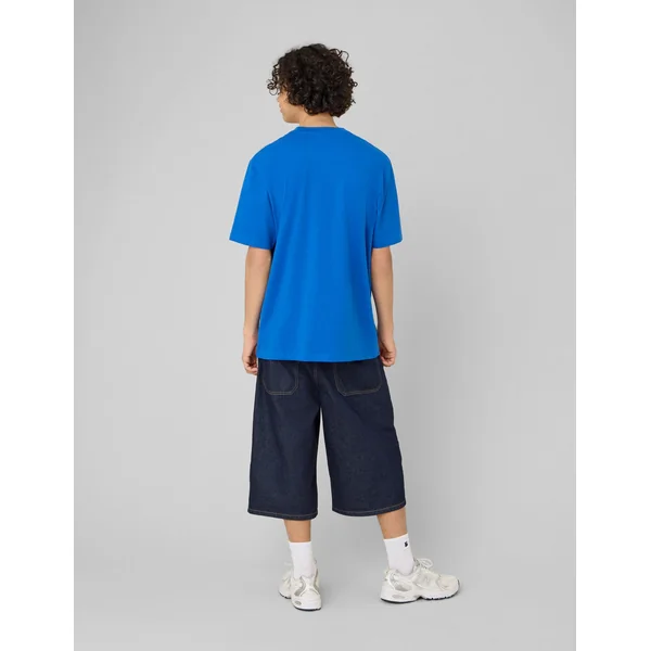T-shirt broderie poitrine Bleu foncé