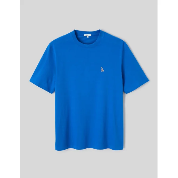 T-shirt broderie poitrine Bleu foncé