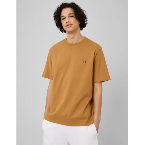 T-shirt broderie poitrine Caramel