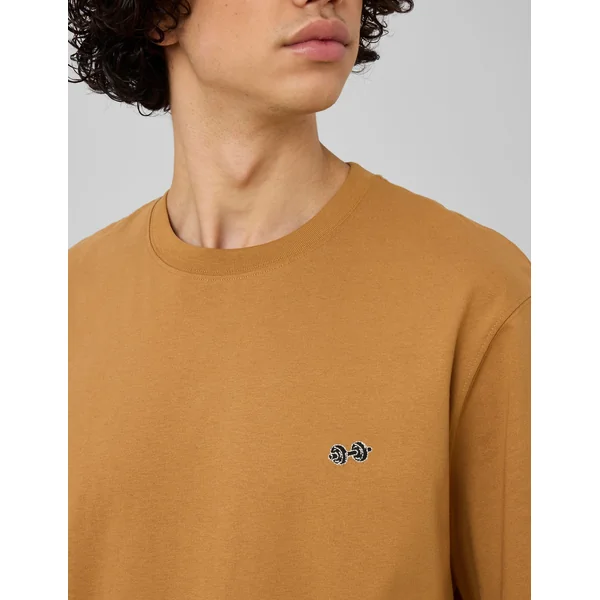 T-shirt broderie poitrine Caramel