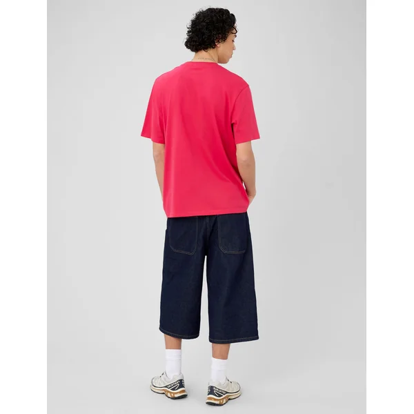 T-shirt broderie poitrine Fushia