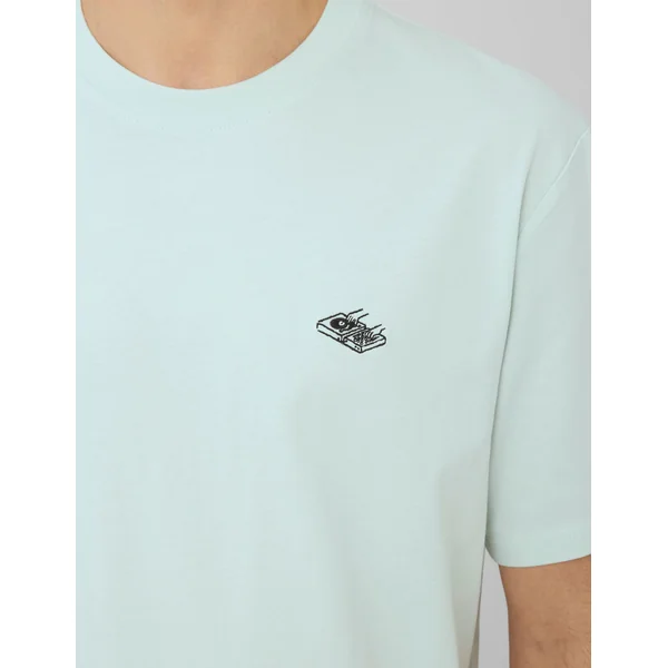 T-shirt broderie poitrine Menthe