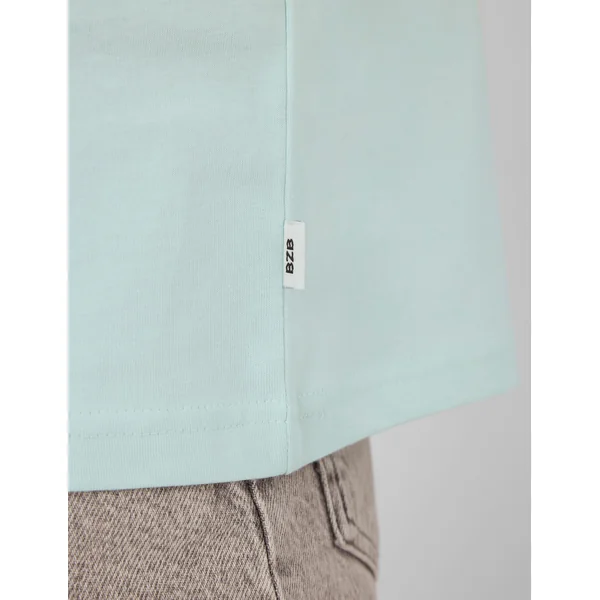 T-shirt broderie poitrine Menthe