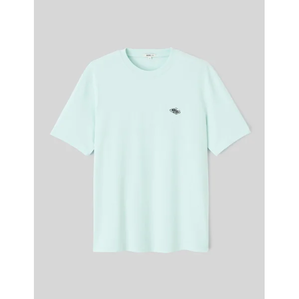 T-shirt broderie poitrine Menthe