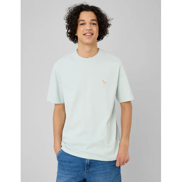 T-shirt broderie poitrine Menthe