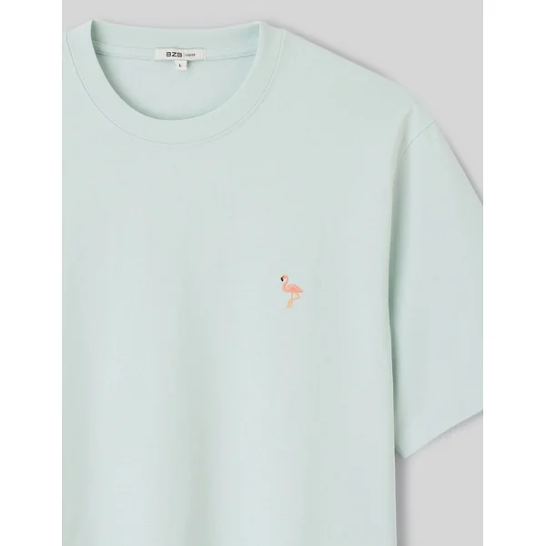 T-shirt broderie poitrine Menthe
