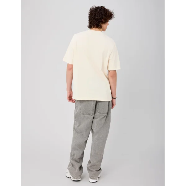 T-shirt broderie poitrine Naturel