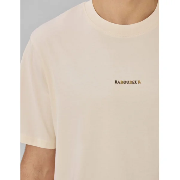T-shirt broderie poitrine Naturel