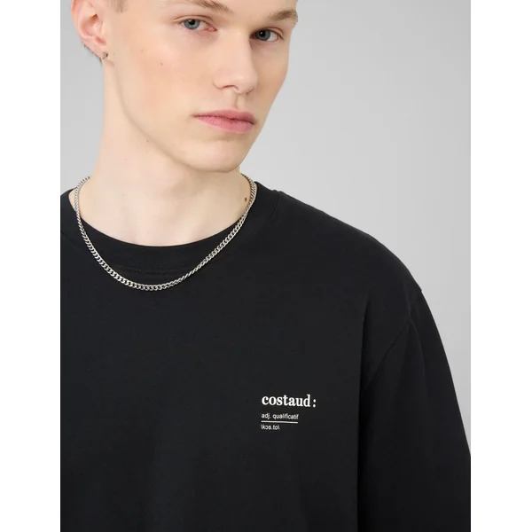 T-shirt broderie poitrine Noir