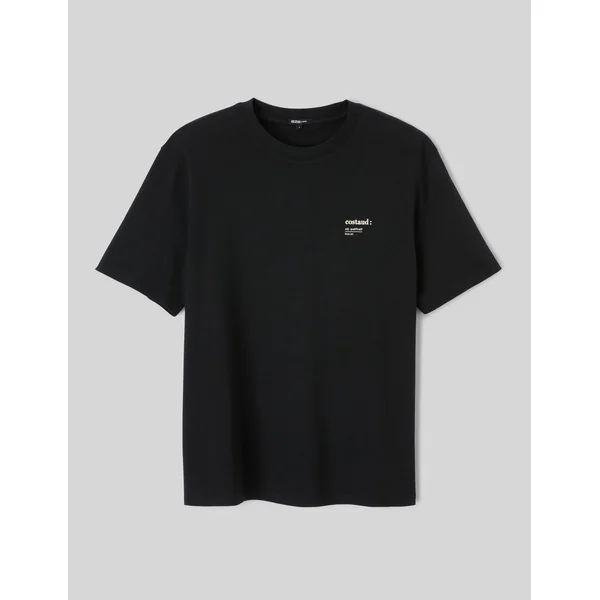 T-shirt broderie poitrine Noir