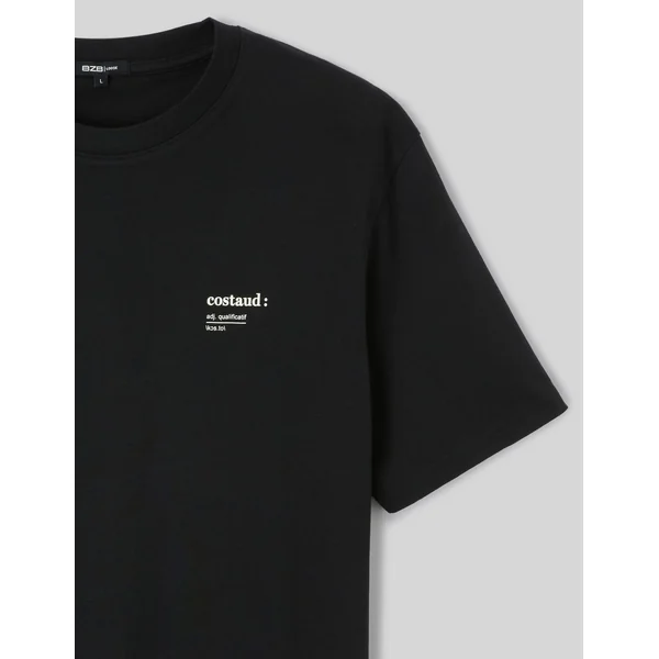 T-shirt broderie poitrine Noir