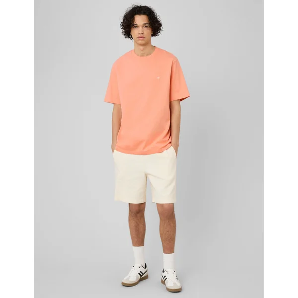 T-shirt broderie poitrine Pêche