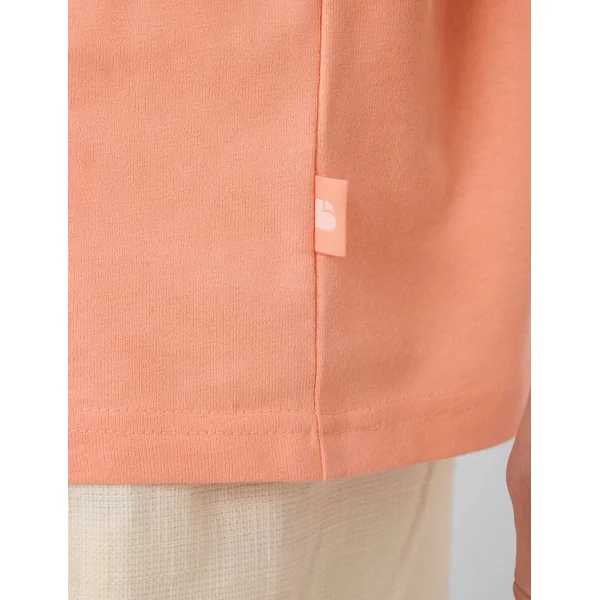 T-shirt broderie poitrine Pêche