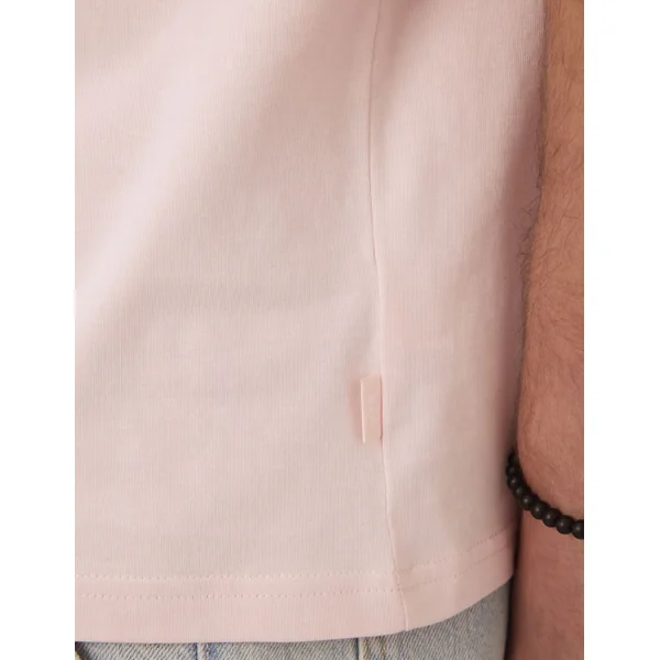 T-shirt broderie poitrine Rose