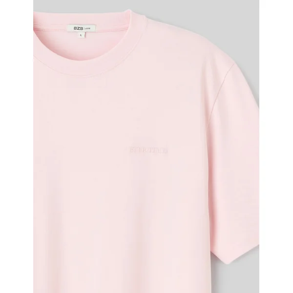 T-shirt broderie poitrine Rose