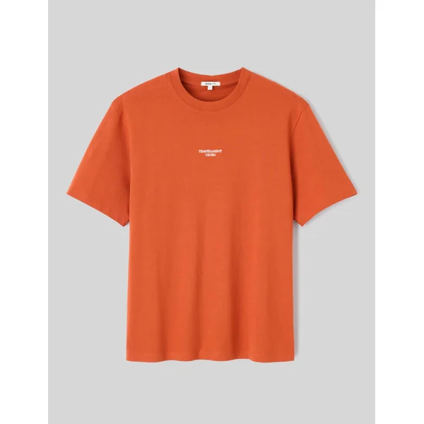 T-shirt broderie poitrine Rouille