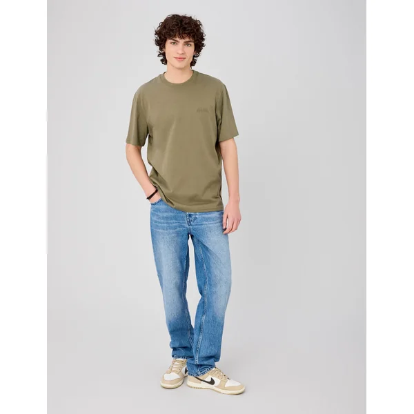 T-shirt broderie poitrine Vert Kaki