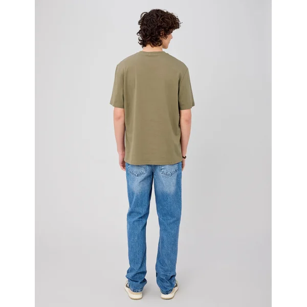 T-shirt broderie poitrine Vert Kaki