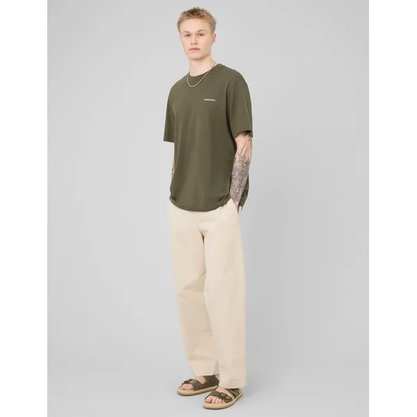 T-shirt broderie poitrine Vert kaki