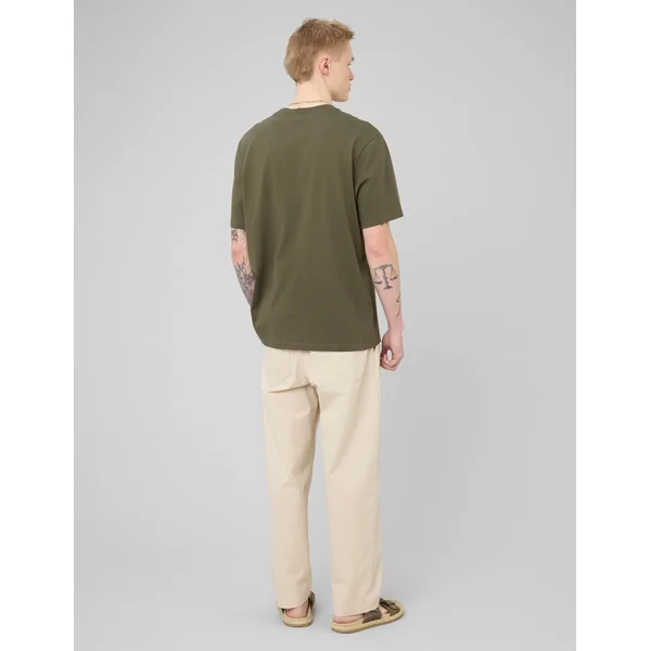 T-shirt broderie poitrine Vert kaki