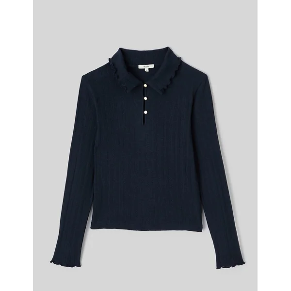 T-shirt col polo Bleu foncé