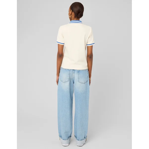 T-shirt col polo Ecru
