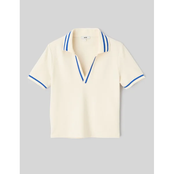 T-shirt col polo Ecru